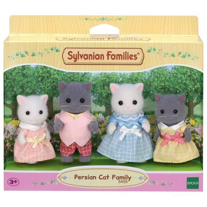 SYLVANIAN FAMILIES - Famille chat persan - 4 personnages articulés et habillés - Pour enfants a partir de 3 ans SYLVANIAN FAMILIES - Famille chat persan - 4 personnages articulés et habillés - Pour enfants a partir de 3 ans