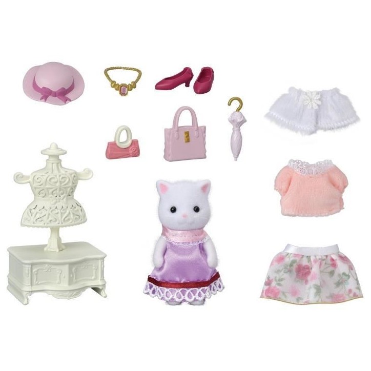 SYLVANIAN FAMILIES - 5461 - La valisette de mode et grande soeur chat persan - Le village SYLVANIAN FAMILIES - 5461 - La valisette de mode et grande soeur chat persan - Le village