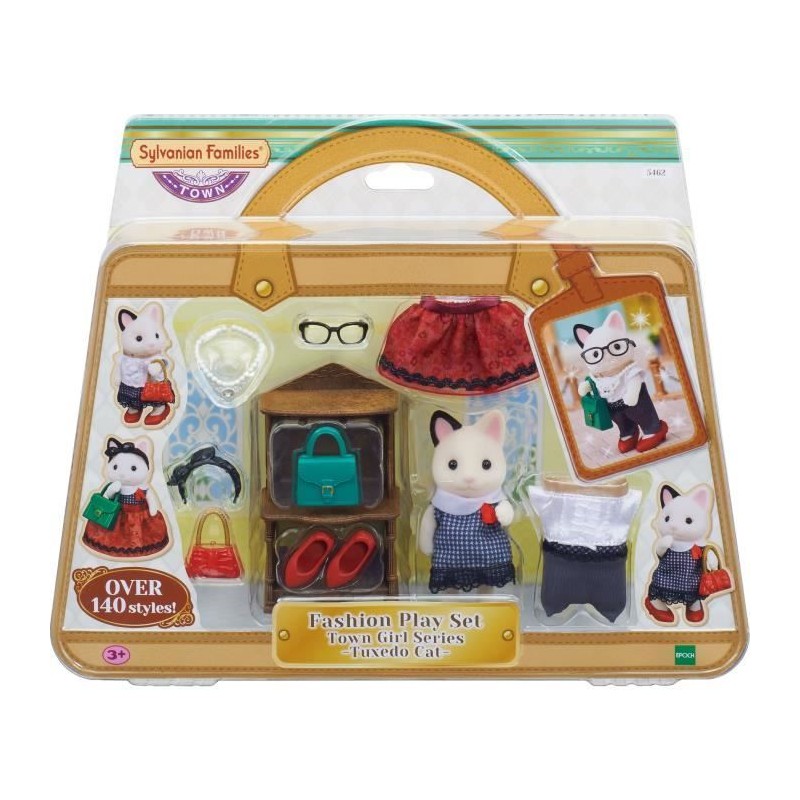 SYLVANIAN FAMILIES - La valisette de mode et grande soeur chat bicolor SYLVANIAN FAMILIES - La valisette de mode et grande soeur chat bicolor