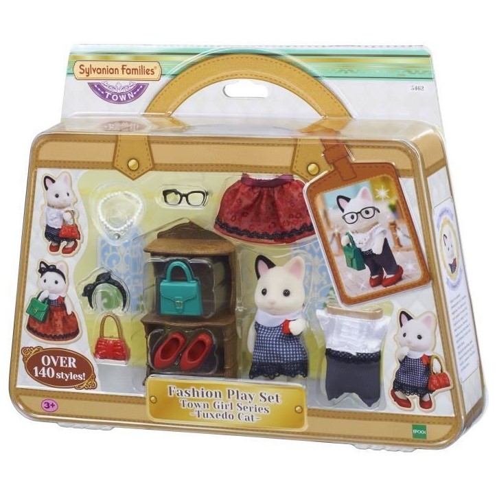 SYLVANIAN FAMILIES - La valisette de mode et grande soeur chat bicolore SYLVANIAN FAMILIES - La valisette de mode et grande soeur chat bicolore
