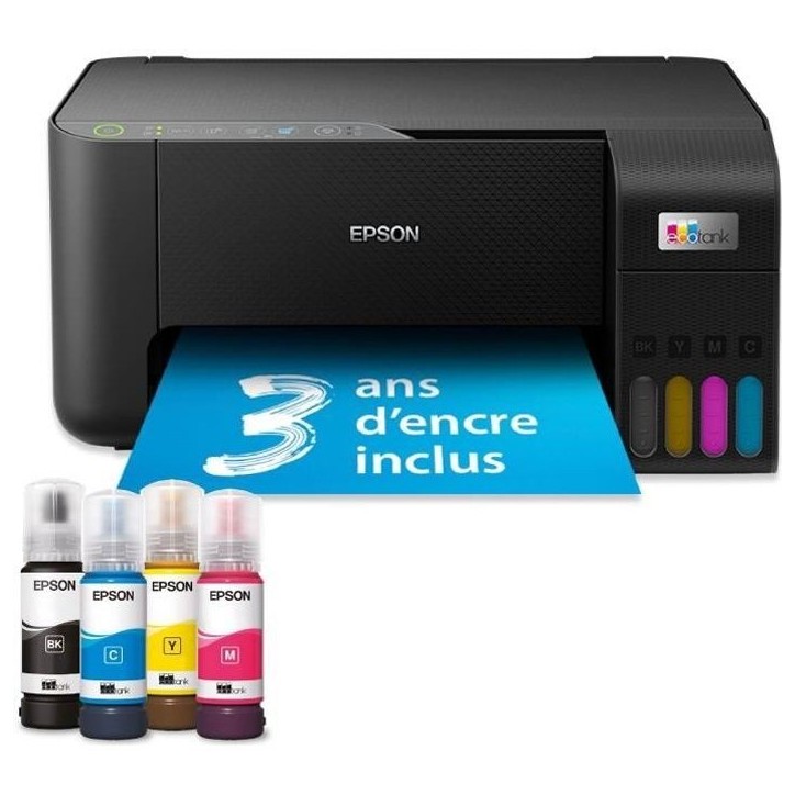Imprimante multifonction A4 - EPSON - Ecotank ET-2860 - Wi-Fi - Equipée de réservoirs d'encre Imprimante multifonction A4 - EPSON - Ecotank ET-2860 - Wi-Fi - Equipée de réservoirs d'encre