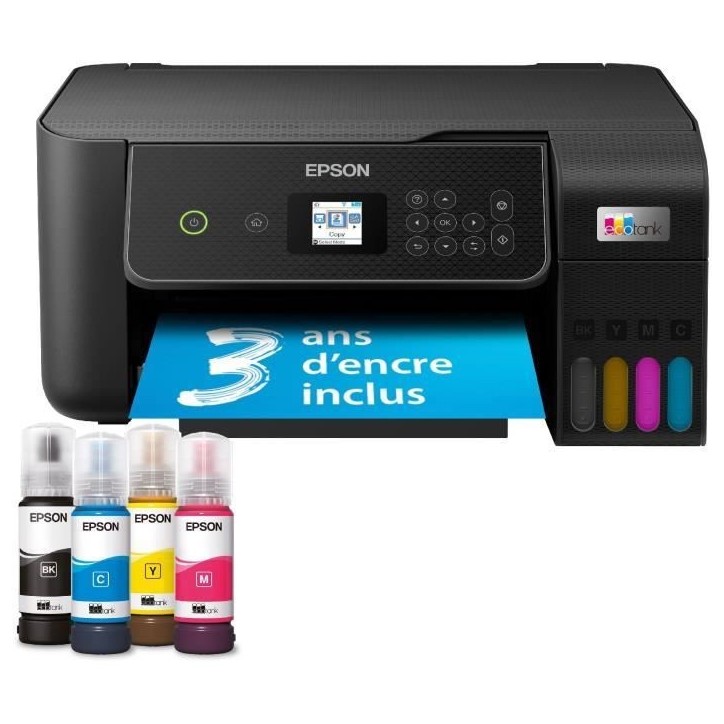 Imprimante multifonction A4 - EPSON - Ecotank ET-2870 - Wi-Fi - Réservoirs d'encre - 3 ans d'encre inclus Imprimante multifonction A4 - EPSON - Ecotank ET-2870 - Wi-Fi - Réservoirs d'encre - 3 ans d'encre inclus