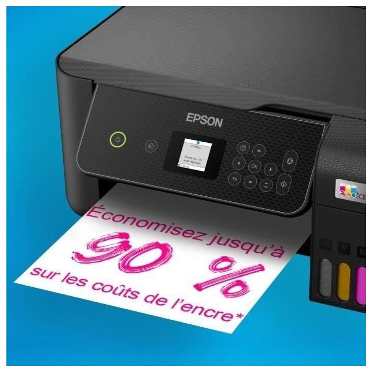 Imprimante multifonction A4 - EPSON - Ecotank ET-2870 - Wi-Fi - Réservoirs d'encre - 3 ans d'encre inclus Imprimante multifonction A4 - EPSON - Ecotank ET-2870 - Wi-Fi - Réservoirs d'encre - 3 ans d'encre inclus