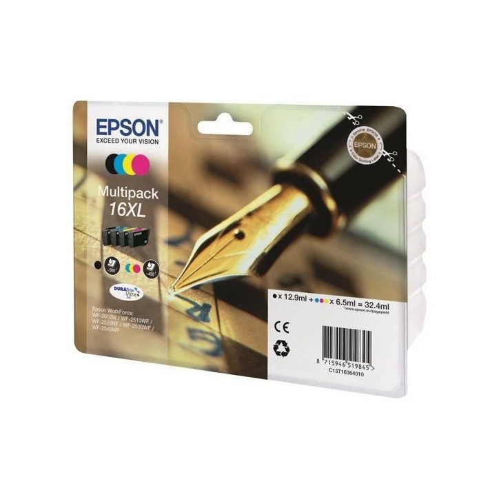 EPSON Multipack 16 XL - Stylo plume - Noir, Cyan, Jaune, Magenta (C13T16364022)