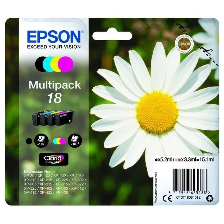 Cartouche d'encre Epson PACK PAQUERETTE 4CL Cartouche d'encre Epson PACK PAQUERETTE 4CL