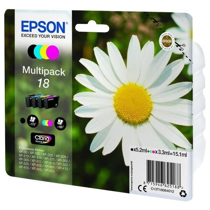 Cartouche d'encre Epson PACK PAQUERETTE 4CL Cartouche d'encre Epson PACK PAQUERETTE 4CL