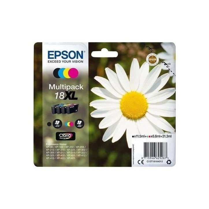 EPSON Multipack XL T1806 - Pâquerette - Noir, Cyan, Magenta, Jaune (C13T18164012)