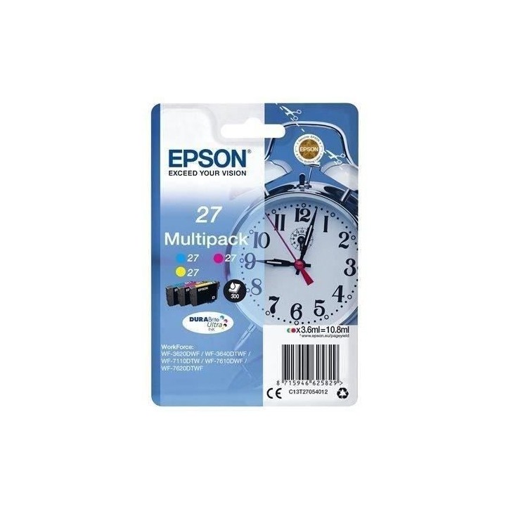 Cartouche d'encre EPSON Multipack T2705 - Cyan, Magenta, Jaune - DURABrite Ultra - Pack de 3 Cartouche d'encre EPSON Multipack T2705 - Cyan, Magenta, Jaune - DURABrite Ultra - Pack de 3