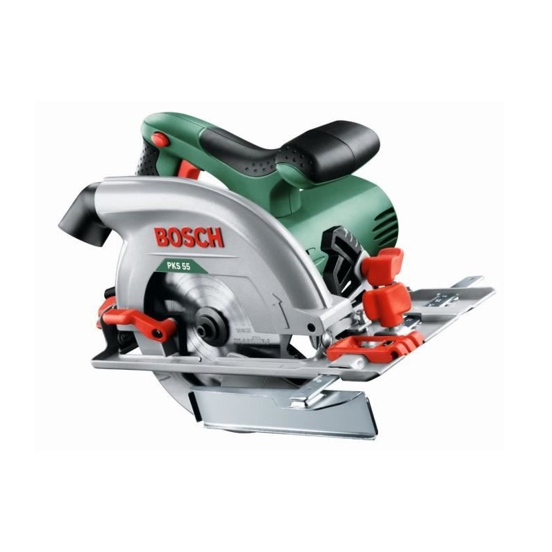 BOSCH Scie circulaire PKS 55A 1200W, 160mm + boîtier récupération - BOSCH Scie circulaire PKS 55A 1200W, 160mm + boîtier récupération -
