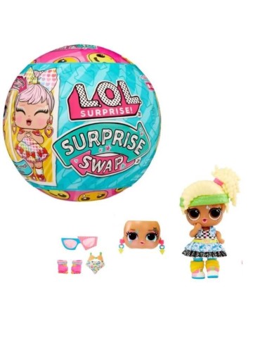 L.O.L. Surprise Tot Swap - 1 poupée de 7.5cm, 1 masque de visage et 2 tenues - Aléatoire