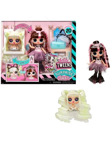 L.O.L. Surprise Tweens Surprise Swap Fashion Doll- Bronze-2-Blonde Billie - 1 poupée Tweens 17cm, 1 mini tete a coiffer et des