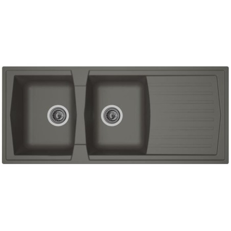 STRADOUR Evier cuisine a encastrer 2 bacs + 1 égouttoir Arena - Rési