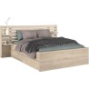ESCALE Lit adulte 140x190 / 200 cm - Tete de lit + 2 tiroirs - Décor