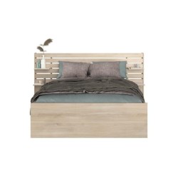 ESCALE Lit adulte 140x190 / 200 cm - Tete de lit + 2 tiroirs - Décor