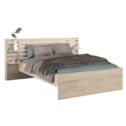 ESCALE Lit adulte 140x190 / 200 cm - Tete de lit + 2 tiroirs - Décor