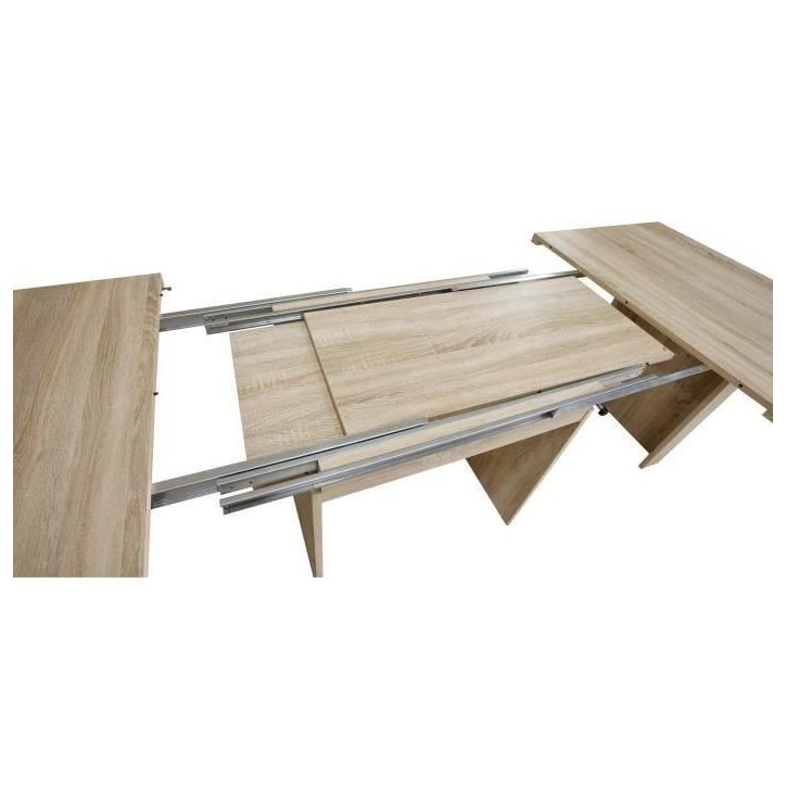 Table a manger extensible de 6 a 12 personnes style contemporain décor chene Sonoma - DINING - L 140-273 x l 90 cm Table a manger extensible de 6 a 12 personnes style contemporain décor chene Sonoma - DINING - L 140-273 x l 90 cm