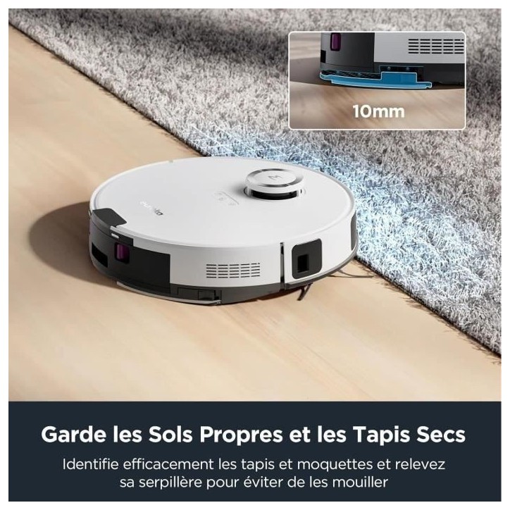 Aspirateur Robot Laveur - EUREKA E10S Blanc - 4000 Pa - 180 min - 200 ml Aspirateur Robot Laveur - EUREKA E10S Blanc - 4000 Pa - 180 min - 200 ml