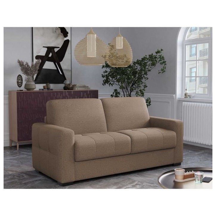 Canapé convertible express - 3 places - EUREKA - Tissu como 5 Antelope - 200 x 102 x 95 cm Canapé convertible express - 3 places - EUREKA - Tissu como 5 Antelope - 200 x 102 x 95 cm