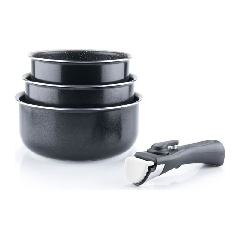 ARTHUR MARTIN AM120B Set de 3 casseroles 16-18-20 cm + 1 poignée - To