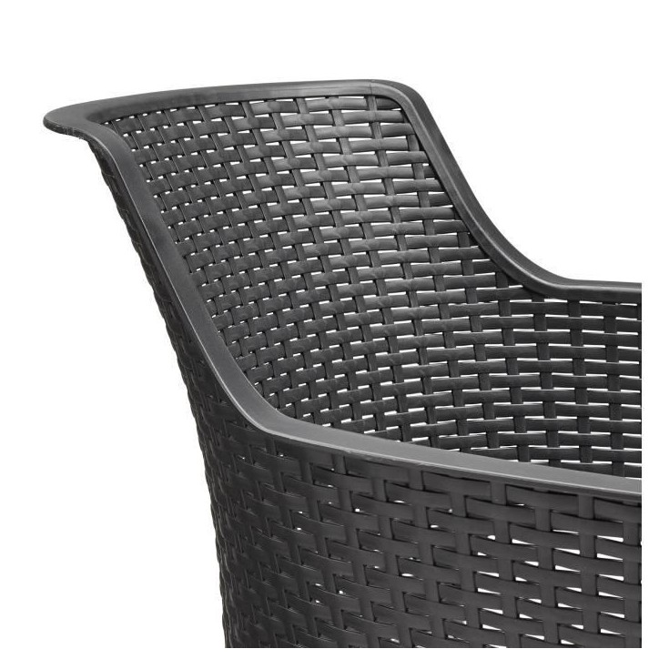 Lot de 6 fauteuils de jardin - Allibert by KETER - EVA - En résine - Coloris : gris graphite