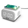 Réveil chargeur enceinte - EVOOM - EV304601 - Blanc avec chargeur san