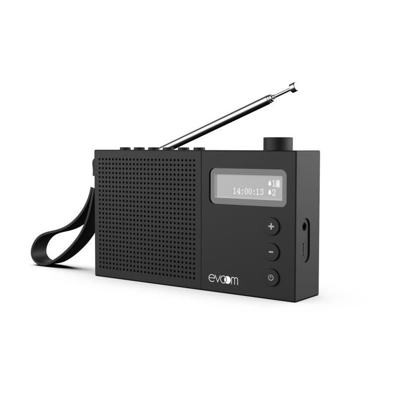 Radio-réveil EVOOM EGY Noir - FM et radio DAB+ - Batterie Piles/USB - Radio-réveil EVOOM EGY Noir - FM et radio DAB+ - Batterie Piles/USB -