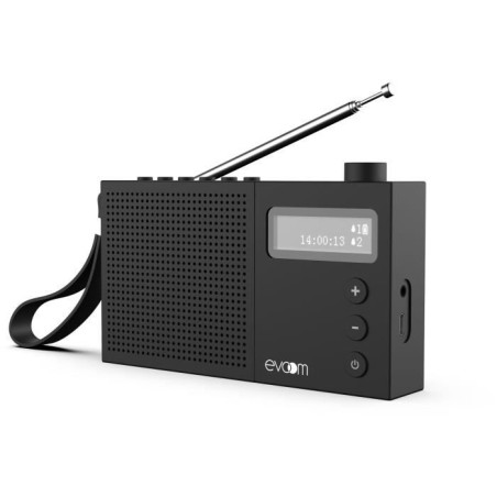 Radio-réveil EVOOM EGY Noir - FM et radio DAB+ - Batterie Piles/USB -