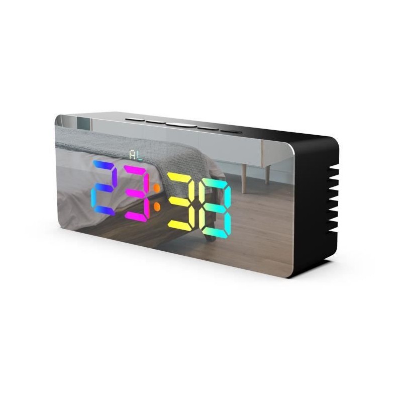 Réveil LED RGB EVOOM MIRROR - Miroir intégré