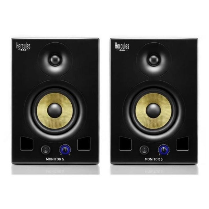 HERCULES MONITOR 5 - Paire d'enceintes actives de monitoring bi-amplifiée - 2 x 80 Watts - Haut-parleurs 5'' HERCULES MONITOR 5 - Paire d'enceintes actives de monitoring bi-amplifiée - 2 x 80 Watts - Haut-parleurs 5''