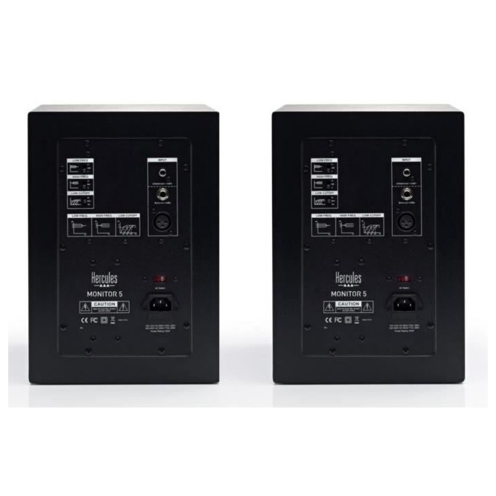 HERCULES MONITOR 5 - Paire d'enceintes actives de monitoring bi-amplifiée - 2 x 80 Watts - Haut-parleurs 5'' HERCULES MONITOR 5 - Paire d'enceintes actives de monitoring bi-amplifiée - 2 x 80 Watts - Haut-parleurs 5''