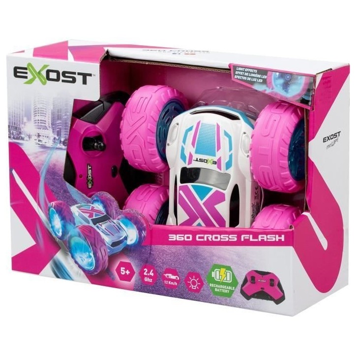 Voiture télécommandée - SILVERLIT - 360 CROSS FLASH ROSE - 2.4Ghz - Echelle 1:18