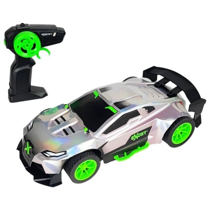 Voiture Télécommandée - EXOST - Metal Chrome 1:14 - 15 km/h - 31 -5 cm - argent et vert - des 5 ans Voiture Télécommandée - EXOST - Metal Chrome 1:14 - 15 km/h - 31 -5 cm - argent et vert - des 5 ans