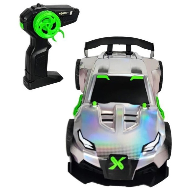 Voiture Télécommandée - EXOST - Metal Chrome 1:14 - 15 km/h - 31 -5 cm - argent et vert - des 5 ans Voiture Télécommandée - EXOST - Metal Chrome 1:14 - 15 km/h - 31 -5 cm - argent et vert - des 5 ans