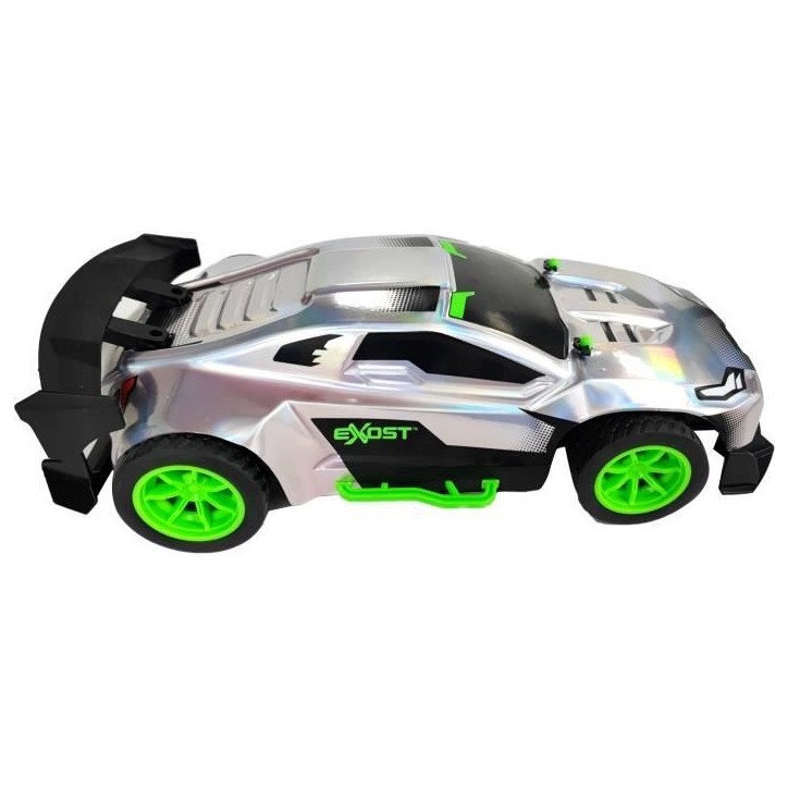 Voiture Télécommandée - EXOST - Metal Chrome 1:14 - 15 km/h - 31 -5 cm - argent et vert - des 5 ans Voiture Télécommandée - EXOST - Metal Chrome 1:14 - 15 km/h - 31 -5 cm - argent et vert - des 5 ans