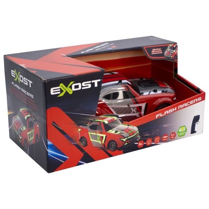 Voiture télécommandée - EXOST - FLASH RACER ASST 24 Ghz - Echelle 1:18 - Portée 25 m - 15 km/h - Des 5 ans Voiture télécommandée - EXOST - FLASH RACER ASST 24 Ghz - Echelle 1:18 - Portée 25 m - 15 km/h - Des 5 ans