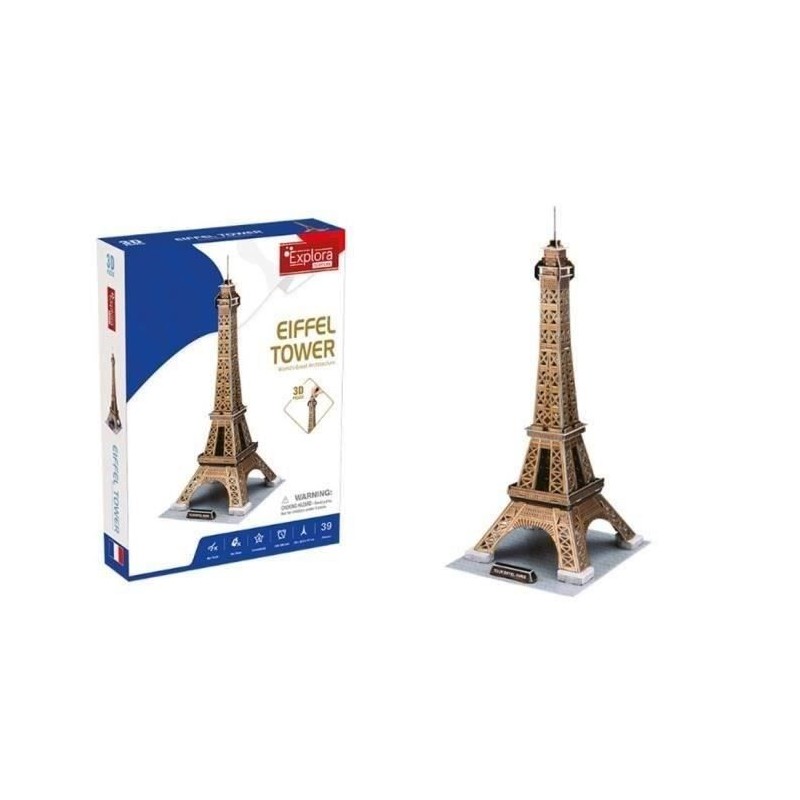Puzzle 3D - Tour Eiffel - Jeu de construction - EXPLORA - 39 pieces -