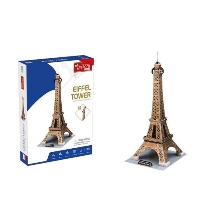 Puzzle 3D - Tour Eiffel - Jeu de construction - EXPLORA - 39 pieces - Des 5 ans Puzzle 3D - Tour Eiffel - Jeu de construction - EXPLORA - 39 pieces - Des 5 ans