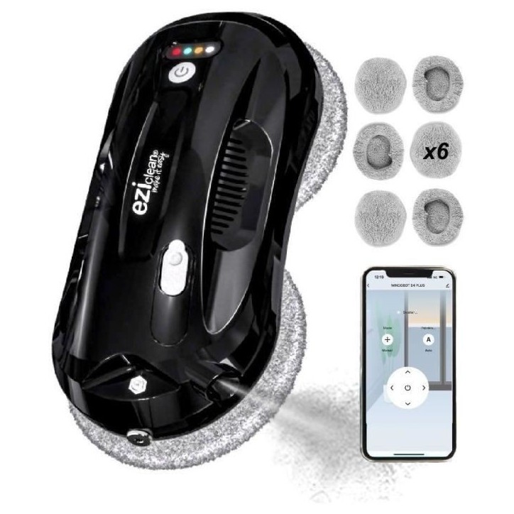 Robot Lave-vitres EZIclean Windobot S4 Plus - EZICLEAN - Mouvement rotatif - Batterie de secours - Humide Robot Lave-vitres EZIclean Windobot S4 Plus - EZICLEAN - Mouvement rotatif - Batterie de secours - Humide
