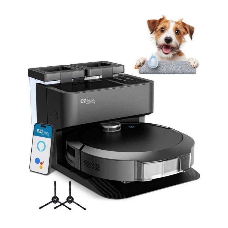 Robot Aspirateur Laveur connecté avec base de vidage EZICLEAN All-in- Robot Aspirateur Laveur connecté avec base de vidage EZICLEAN All-in-