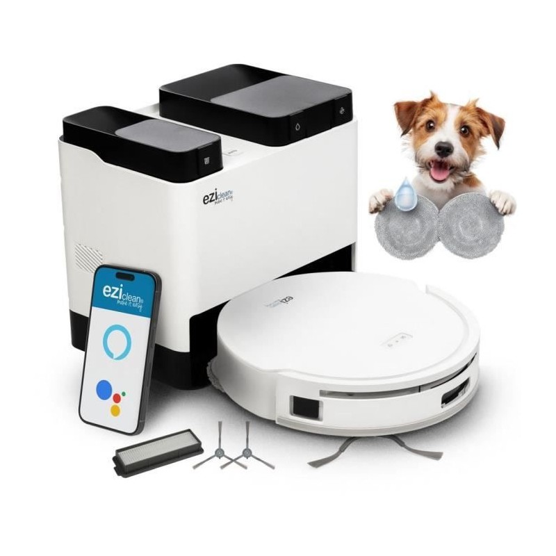 EZICLEAN All In One Z12 Ultra - Robot aspirateur laveur connecté avec EZICLEAN All In One Z12 Ultra - Robot aspirateur laveur connecté avec