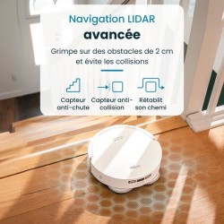 EZICLEAN All In One Z12 Ultra - Robot aspirateur laveur connecté avec