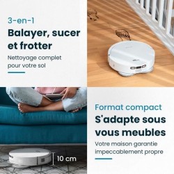 EZICLEAN All In One Z12 Ultra - Robot aspirateur laveur connecté avec