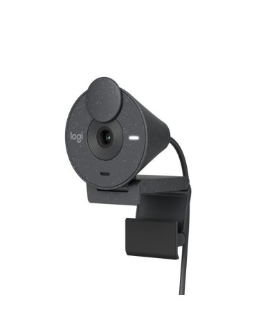 Logitech Brio 300 Webcam Full HD avec confidentialité, micro a réduction de bruit, USB-C - Graphite