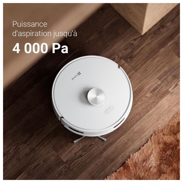 EZVIZ RE5 - Aspirateur Robot Laveur - Puissance 4000 Pa - Navigation LIDAR - Évitement d'obstacles - Détection des tapis