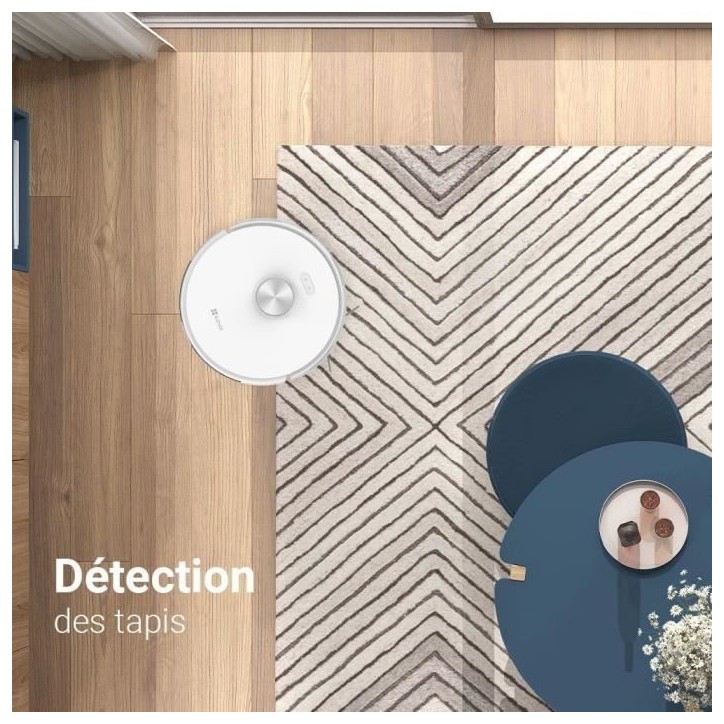 EZVIZ RE5 - Aspirateur Robot Laveur - Puissance 4000 Pa - Navigation LIDAR - Évitement d'obstacles - Détection des tapis