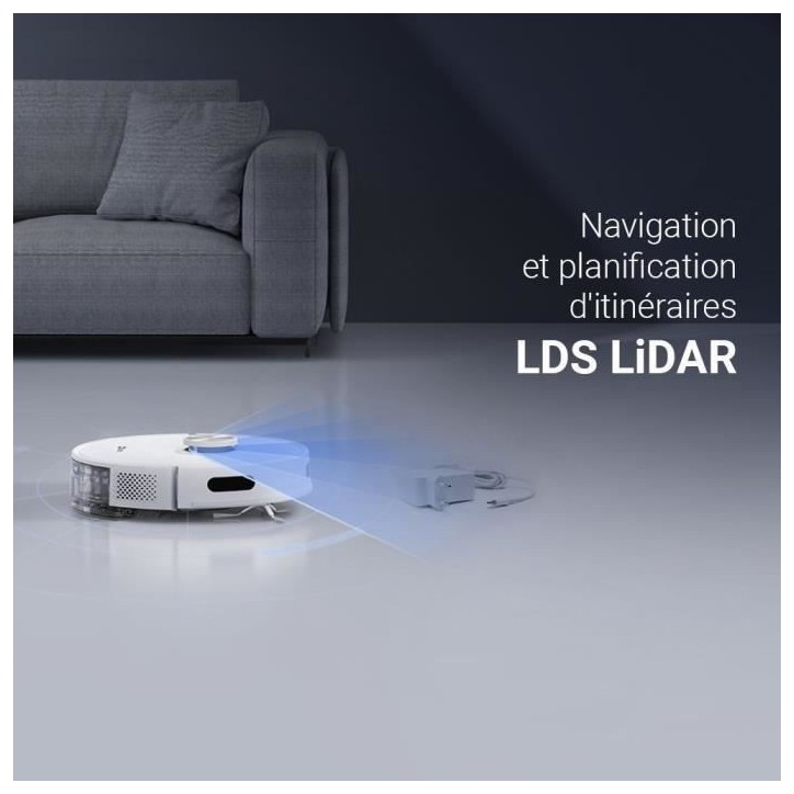 EZVIZ RE5 - Aspirateur Robot Laveur - Puissance 4000 Pa - Navigation LIDAR - Évitement d'obstacles - Détection des tapis