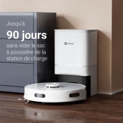 EZVIZ RE5 Plus - Robot Aspirateur Laveur avec Station Vidange Automati