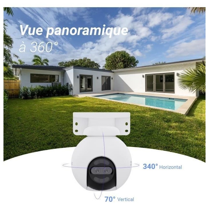 Caméra motorisée - EZVIZ - H80x Dual - 4K - Vision nocturne couleur - Audio bidirectionnel Caméra motorisée - EZVIZ - H80x Dual - 4K - Vision nocturne couleur - Audio bidirectionnel