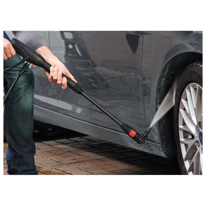Kit de nettoyage voiture pour nettoyeurs haute pression BOSCH - Brosse de lavage, Tuyau haute pression, Buse a 90°, Chiffon Kit de nettoyage voiture pour nettoyeurs haute pression BOSCH - Brosse de lavage, Tuyau haute pression, Buse a 90°, Chiffon