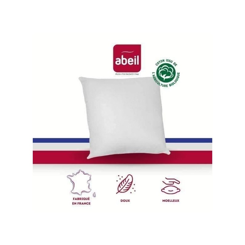 Oreiller Bio' Mouv - 60 x 60 cm - 100% coton Bio - ABEIL Oreiller Bio' Mouv - 60 x 60 cm - 100% coton Bio - ABEIL